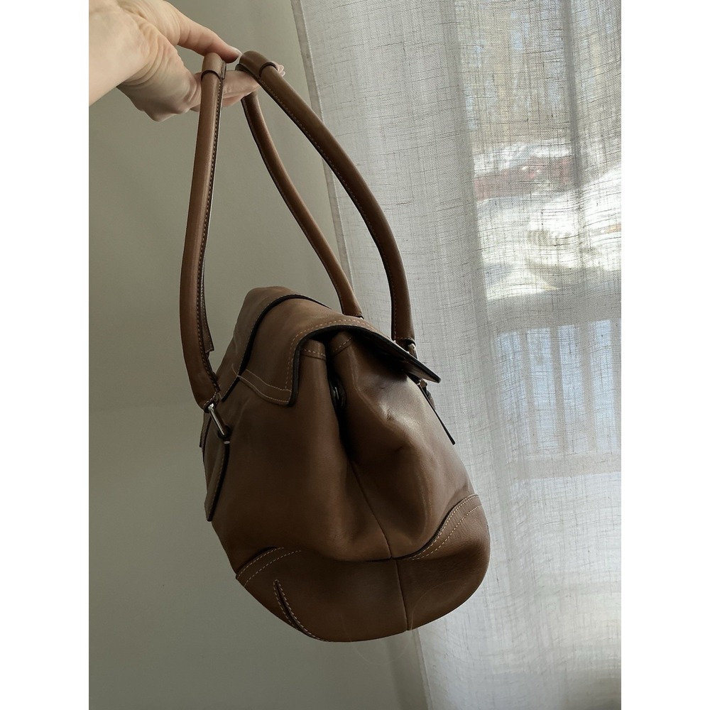 Y2K‎ vintage Hampton soho flap leather satchel shoulder bag - Picture 5 of 11